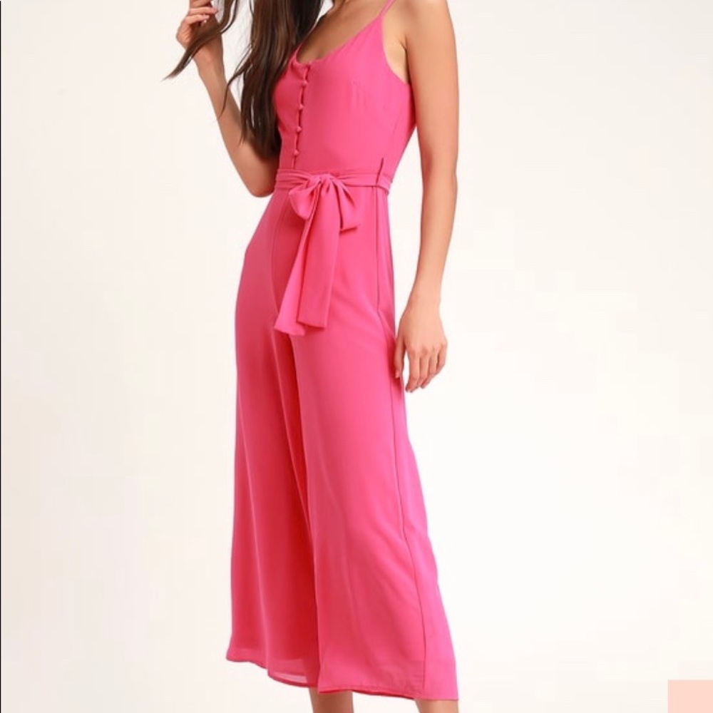 Lulus Sammy Sue Pink Wide Leg Jumpsuit Size Small
